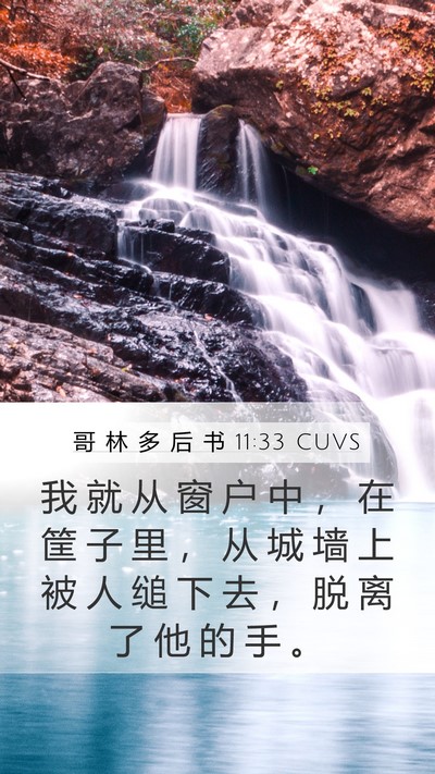 哥 林 多 后 书 11:33 CUVS Bible Verse Image