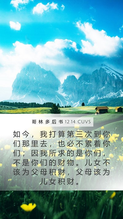 哥 林 多 后 书 12:14 CUVS Bible Verse Image
