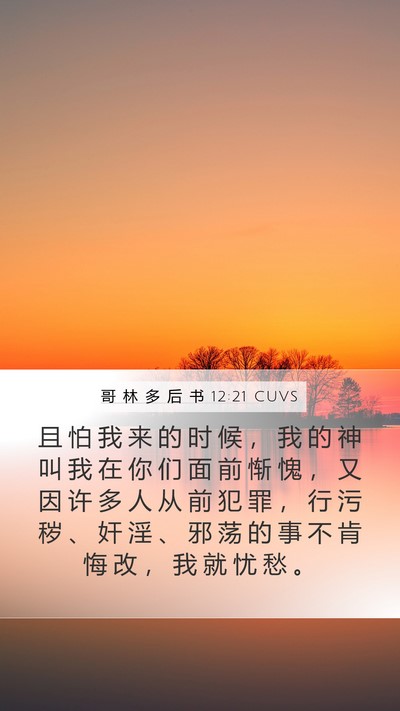 哥 林 多 后 书 12:21 CUVS Bible Verse Image
