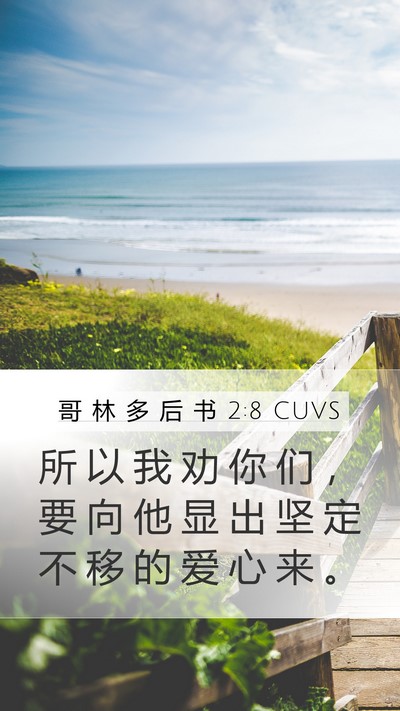 哥 林 多 后 书 2:8 CUVS Mobile Phone Wallpaper - 所 以 我 劝 你 们 ， 要 向 他 显 出 - Mobile Bible Verse Wallpaper