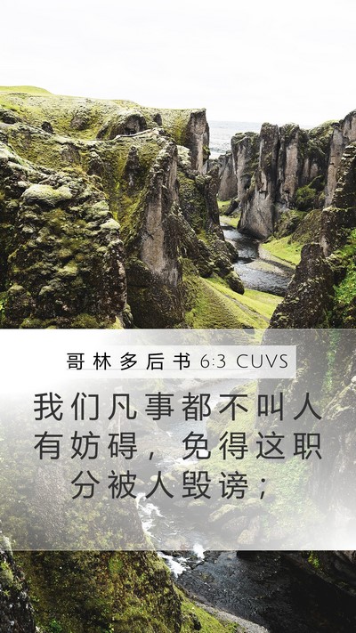 哥 林 多 后 书 6:3 CUVS Bible Verse Image