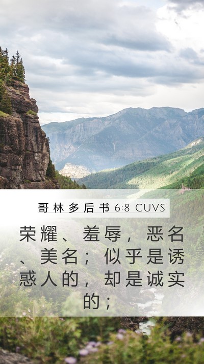 哥 林 多 后 书 6:8 CUVS Bible Verse Image