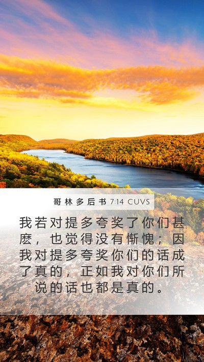 哥 林 多 后 书 7:14 CUVS Bible Verse Image