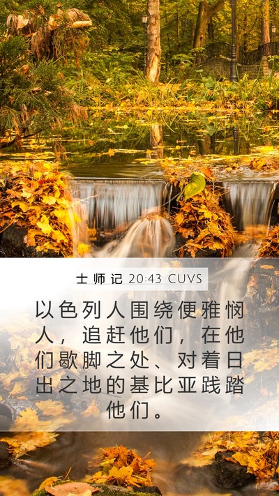 士 师 记 20:43 CUVS Bible Verse Image