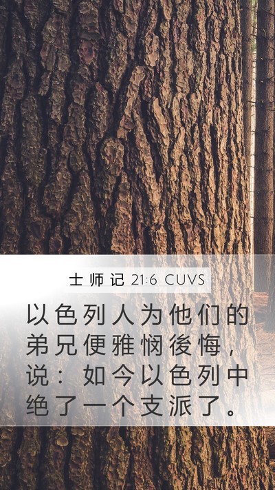 士 师 记 21:6 CUVS Mobile Phone Wallpaper - 以 色 列 人 为 他 们 的 弟 兄 便 雅 - Mobile Bible Verse Wallpaper