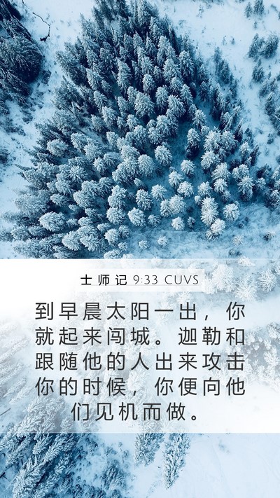 士 师 记 9:33 CUVS Mobile Phone Wallpaper - 到 早 晨 太 阳 一 出 ， 你 就 起 来 - Mobile Bible Verse Wallpaper