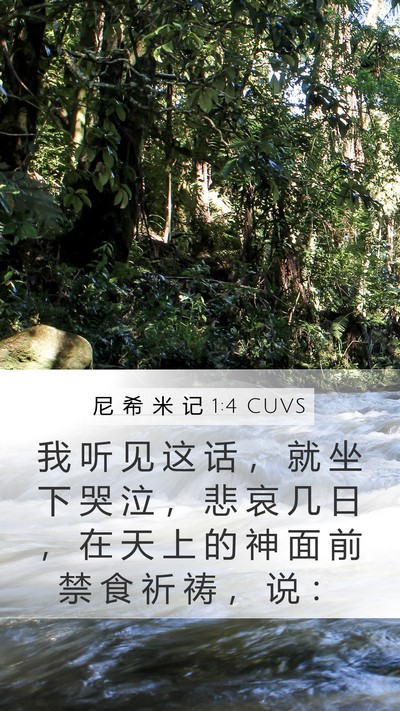 尼 希 米 记 1:4 CUVS Bible Verse Image