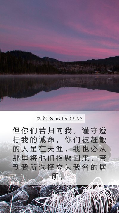 尼 希 米 记 1:9 CUVS Mobile Phone Wallpaper - 但 你 们 若 归 向 我 ， 谨 守 遵 行 - Mobile Bible Verse Wallpaper
