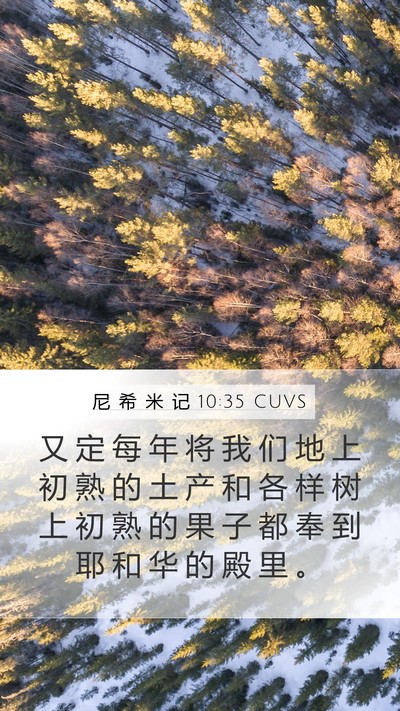 尼 希 米 记 10:35 CUVS Bible Verse Image