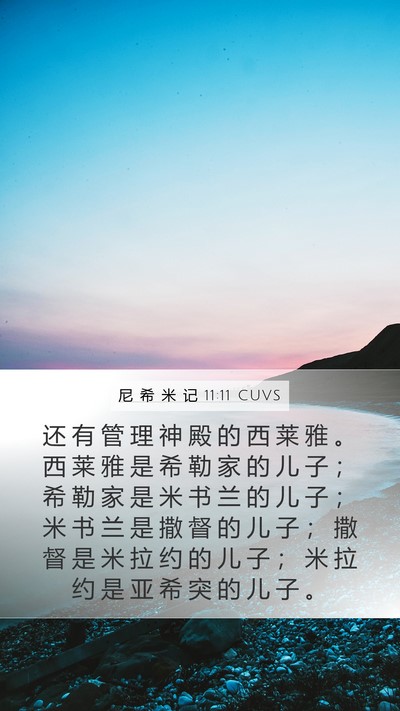 尼 希 米 记 11:11 CUVS Bible Verse Image