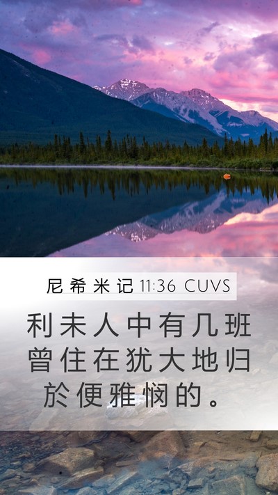 尼 希 米 记 11:36 CUVS Mobile Phone Wallpaper - 利 未 人 中 有 几 班 曾 住 在 犹 大 - Mobile Bible Verse Wallpaper