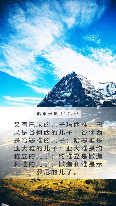 尼 希 米 记 11:5 CUVS Bible Verse Image