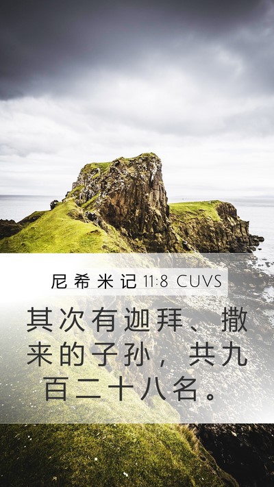 尼 希 米 记 11:8 CUVS Mobile Phone Wallpaper - 其 次 有 迦 拜 、 撒 来 的 子 孙 ， - Mobile Bible Verse Wallpaper