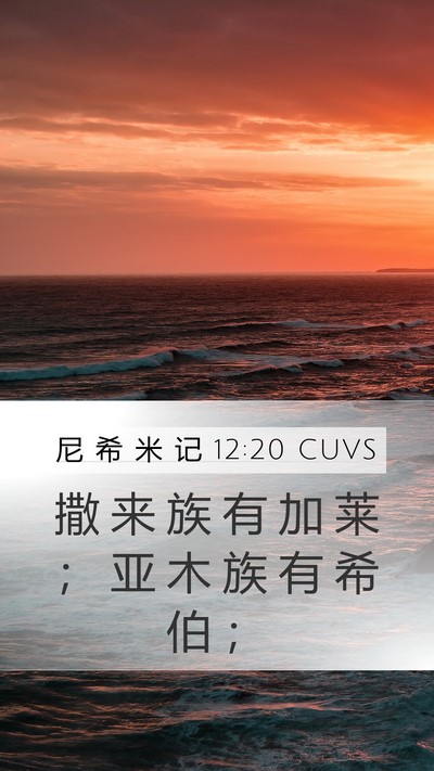 尼 希 米 记 12:20 CUVS Mobile Phone Wallpaper - 撒 来 族 有 加 莱 ； 亚 木 族 有 希 - Mobile Bible Verse Wallpaper