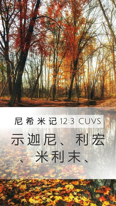 尼 希 米 记 12:3 CUVS Bible Verse Image
