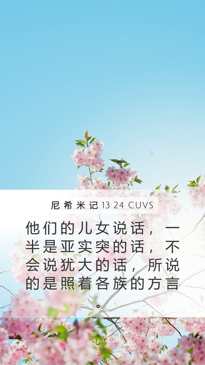 尼 希 米 记 13:24 CUVS Bible Verse Image