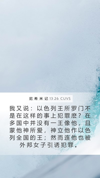 尼 希 米 记 13:26 CUVS Bible Verse Image