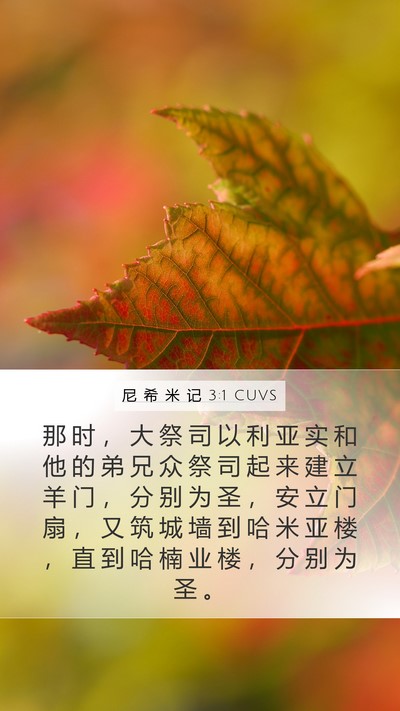 尼 希 米 记 3:1 CUVS Bible Verse Image
