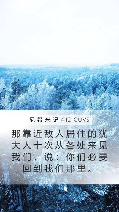 尼 希 米 记 4:12 CUVS Bible Verse Image
