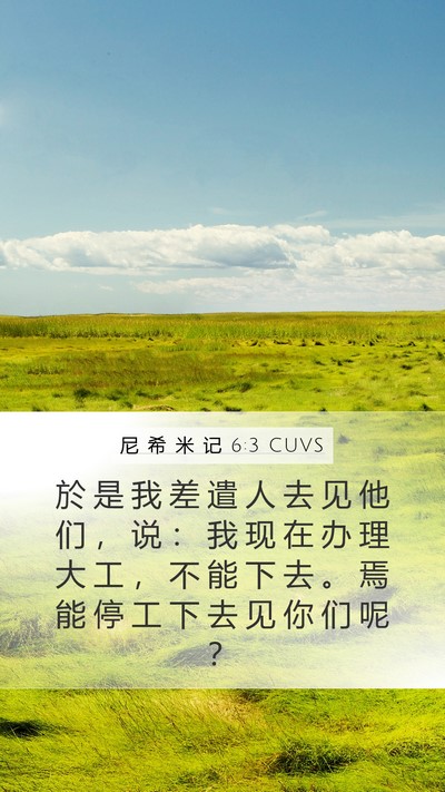尼 希 米 记 6:3 CUVS Bible Verse Image