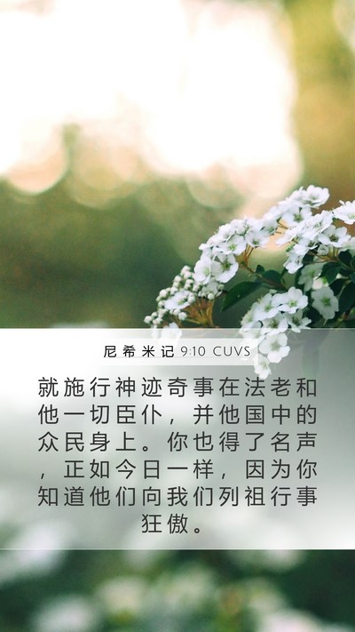 尼 希 米 记 9:10 CUVS Bible Verse Image
