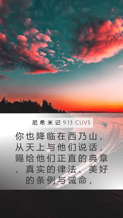 尼 希 米 记 9:13 CUVS Bible Verse Image
