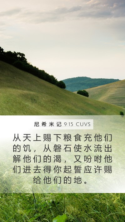 尼 希 米 记 9:15 CUVS Bible Verse Image