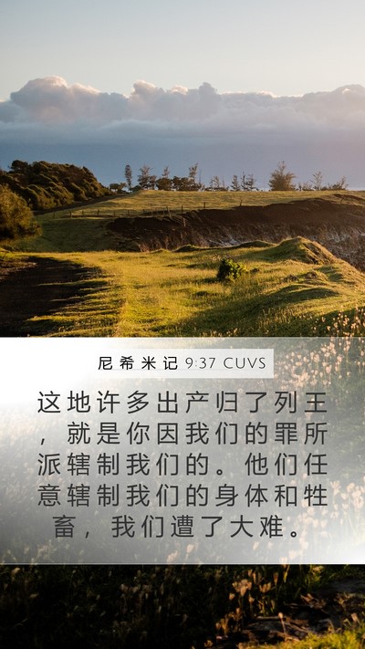 尼 希 米 记 9:37 CUVS Bible Verse Image