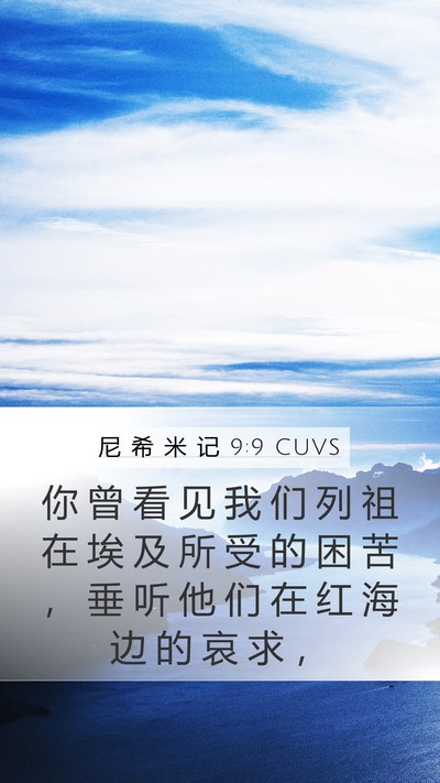 尼 希 米 记 9:9 CUVS Bible Verse Image