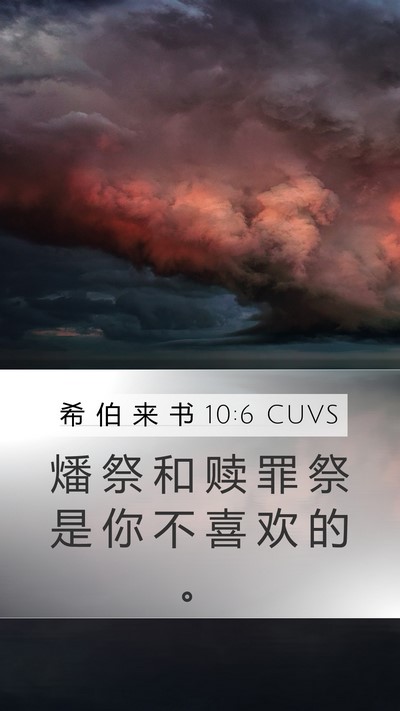 希 伯 来 书 10:6 CUVS Bible Verse Image