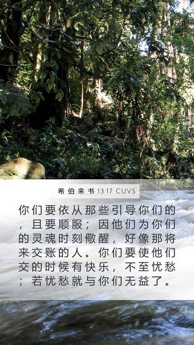 希 伯 来 书 13:17 CUVS Bible Verse Image