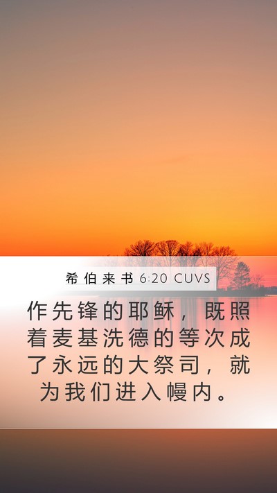 希 伯 来 书 6:20 CUVS Bible Verse Image