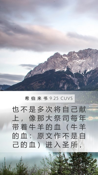 希 伯 来 书 9:25 CUVS Bible Verse Image