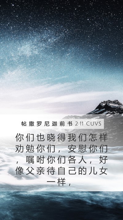 帖 撒 罗 尼 迦 前 书 2:11 CUVS Bible Verse Image
