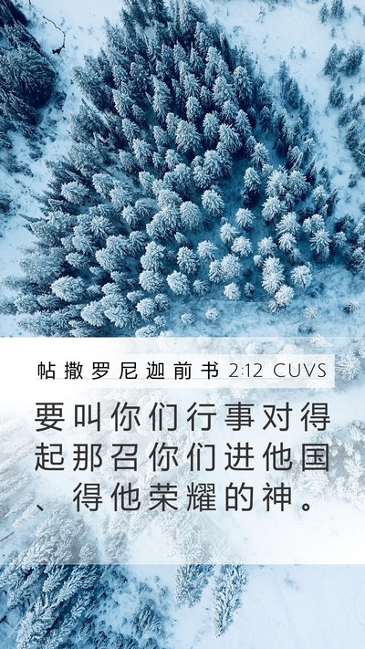 帖 撒 罗 尼 迦 前 书 2:12 CUVS Bible Verse Image