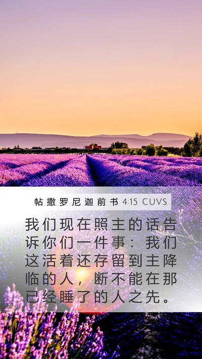 帖 撒 罗 尼 迦 前 书 4:15 CUVS Bible Verse Image