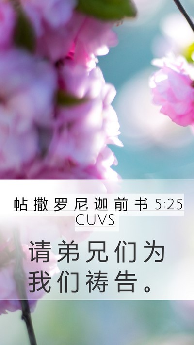 帖 撒 罗 尼 迦 前 书 5:25 CUVS Bible Verse Image