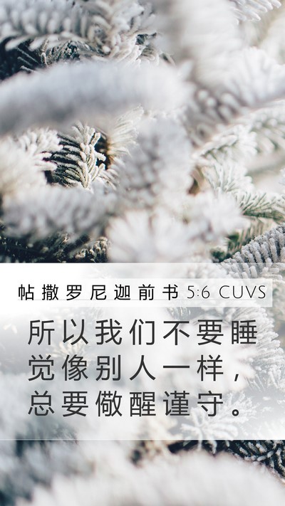 帖 撒 罗 尼 迦 前 书 5:6 CUVS Bible Verse Image