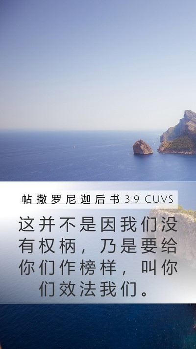 帖 撒 罗 尼 迦 后 书 3:9 CUVS Bible Verse Image