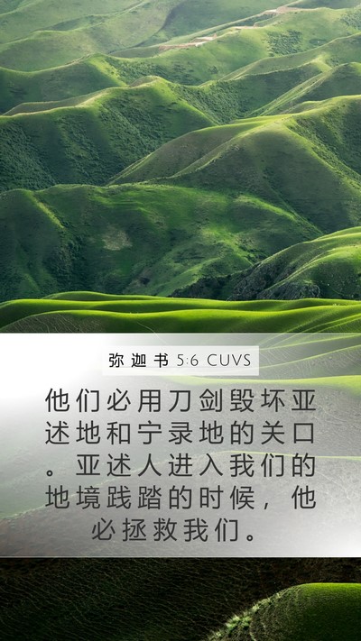 弥 迦 书 5:6 CUVS Bible Verse Image