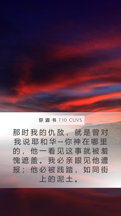 弥 迦 书 7:10 CUVS Bible Verse Image