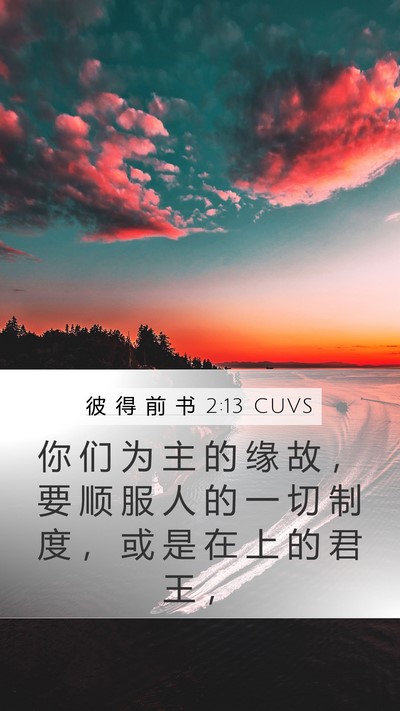 彼 得 前 书 2:13 CUVS Bible Verse Image