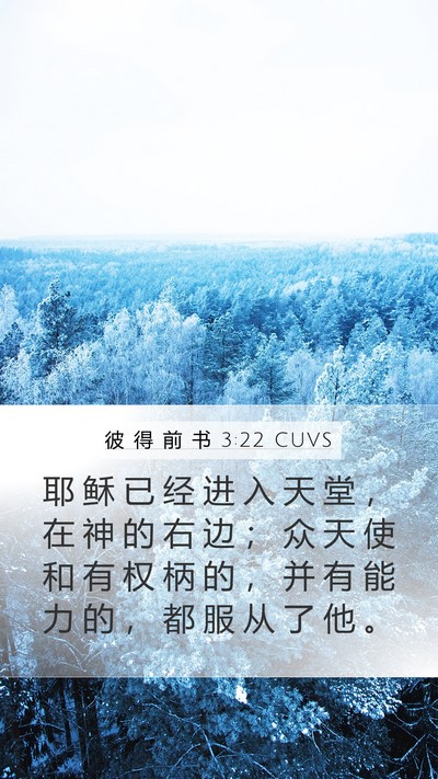 彼 得 前 书 3:22 CUVS Bible Verse Image