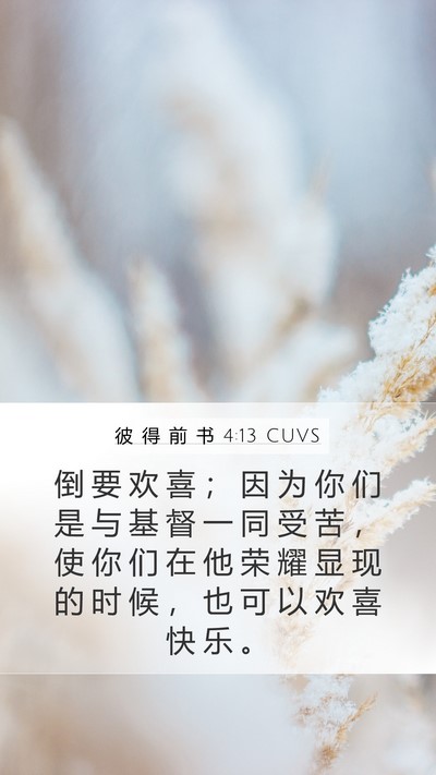 彼 得 前 书 4:13 CUVS Bible Verse Image