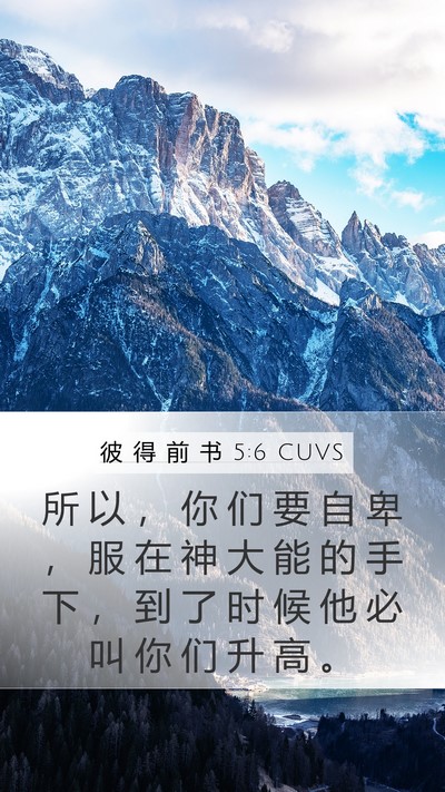 彼 得 前 书 5:6 CUVS Bible Verse Image