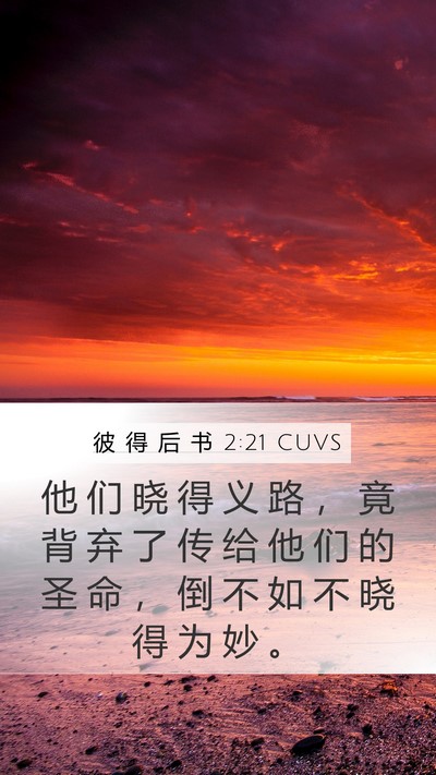 彼 得 后 书 2:21 CUVS Bible Verse Image