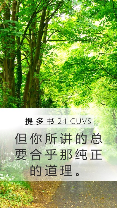 提 多 书 2:1 CUVS Bible Verse Image