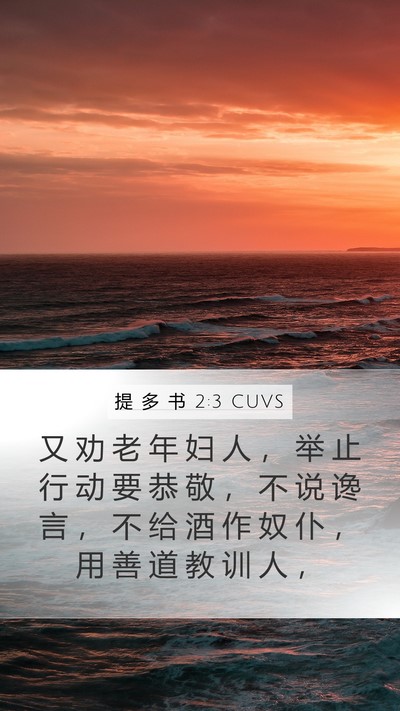 提 多 书 2:3 CUVS Bible Verse Image