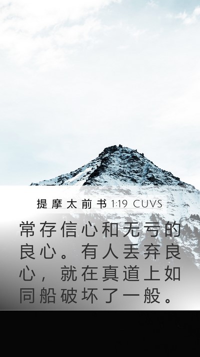 提 摩 太 前 书 1:19 CUVS Bible Verse Image