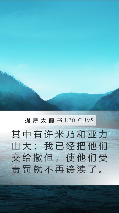 提 摩 太 前 书 1:20 CUVS Bible Verse Image